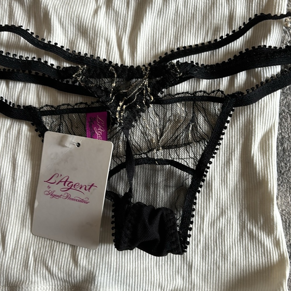 NWT L’Agent Lace Thong